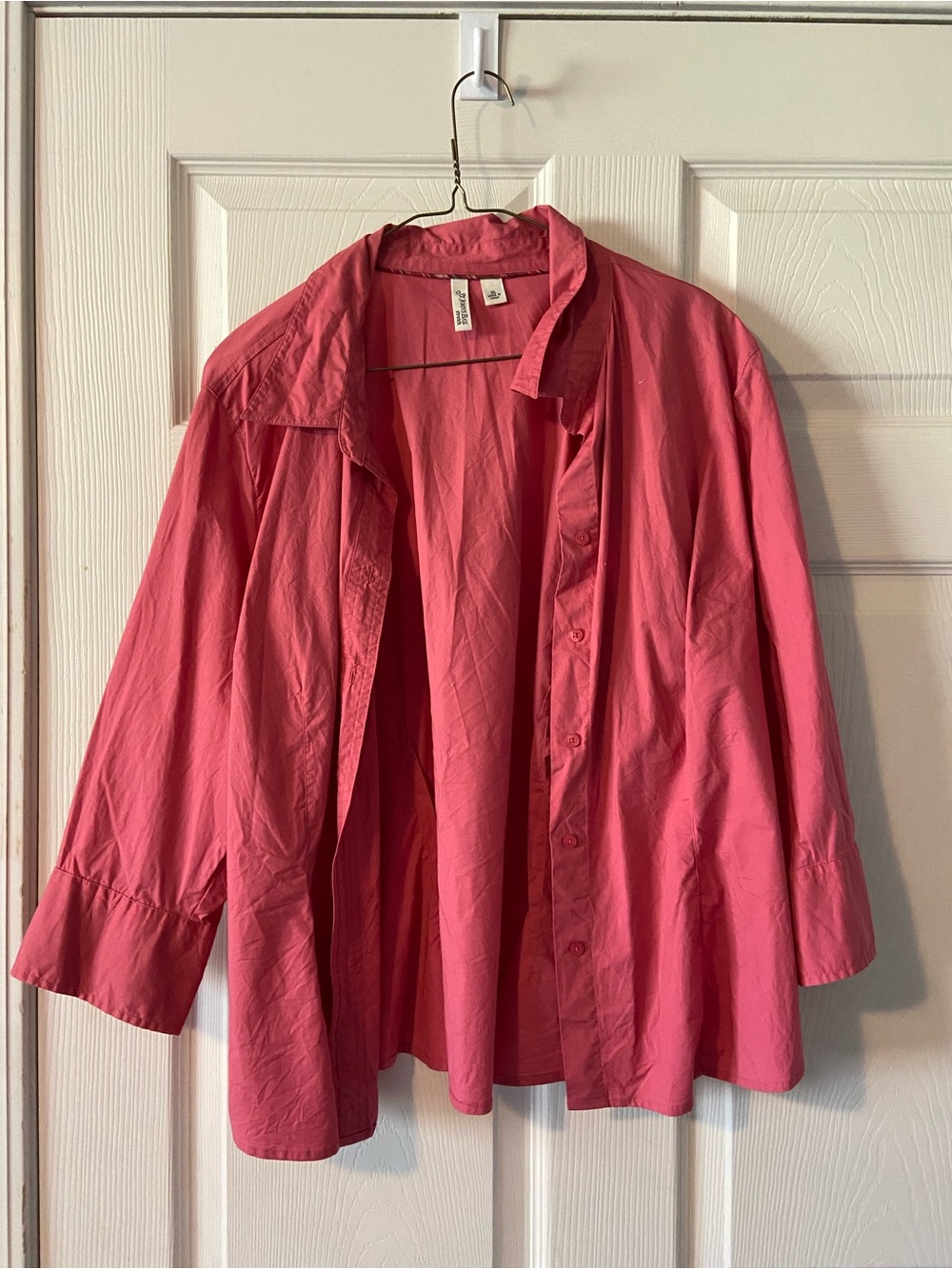 Women's Button-Front Blouse in Rose Pink
